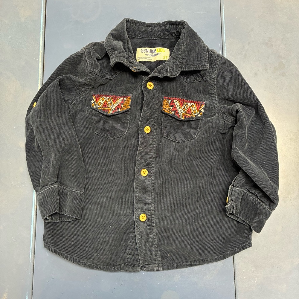 Navy Corduroy Boys Shirt
